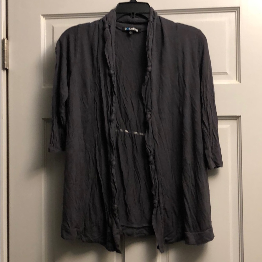 Gray cardigan with knot detail